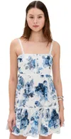 Alice And Olivia Fallon Square Neck Babydoll Dress In Affection Small