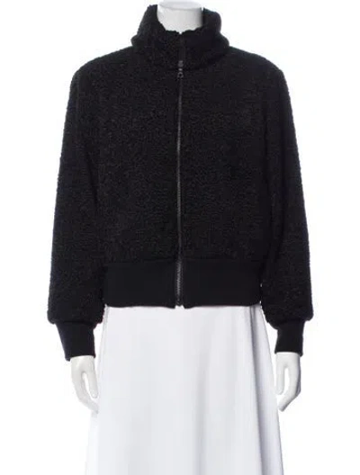 Pre-owned Alice And Olivia Faux Fur Bomber Jacket In Black