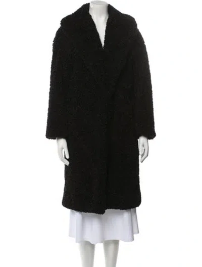 Pre-owned Alice And Olivia Faux Fur Coat In Black