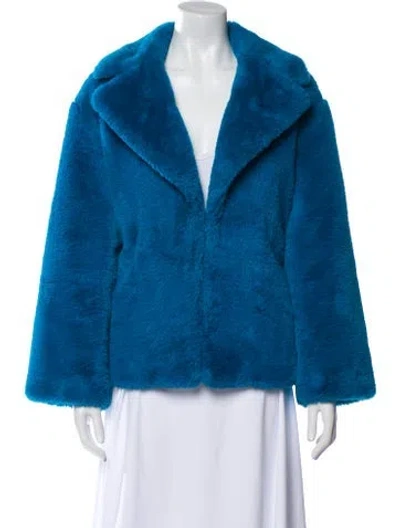 Pre-owned Alice And Olivia Faux Fur Coat In Blue