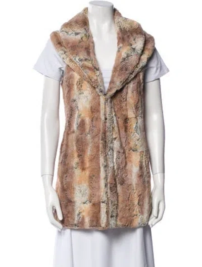 Pre-owned Alice And Olivia Faux Fur Coat In Brown