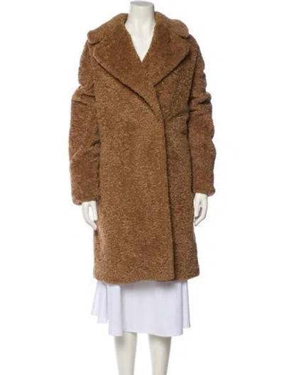 Pre-owned Alice And Olivia Faux Fur Coat In Brown