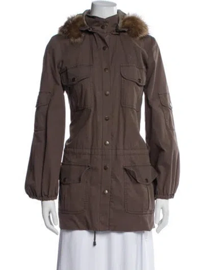 Pre-owned Alice And Olivia Faux Fur Coat In Brown