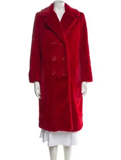Pre-owned Alice And Olivia Faux Fur Coat In Red