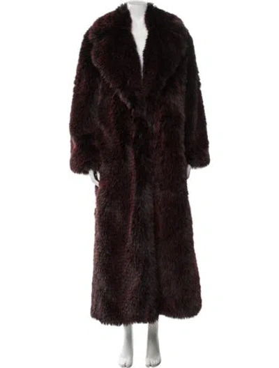 Pre-owned Alice And Olivia Faux Fur Coat W/ Tags In Burgundy