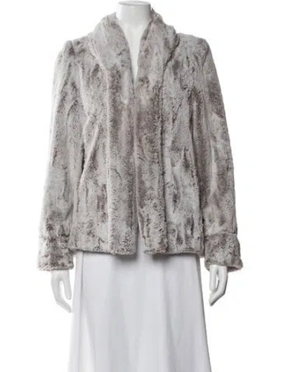 Pre-owned Alice And Olivia Faux Fur Faux Fur Coat In White