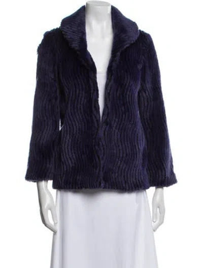 Pre-owned Alice And Olivia Faux Fur Faux Fur Jacket In Blue