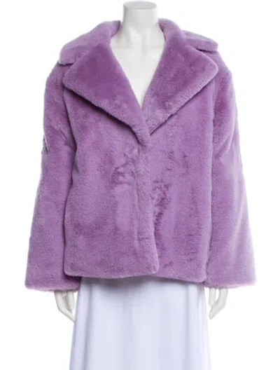 Pre-owned Alice And Olivia Faux Fur Faux Fur Jacket In Purple