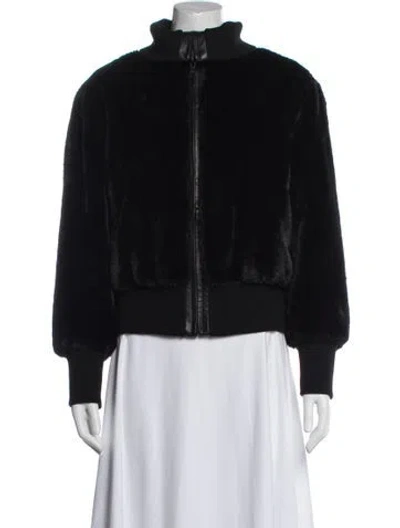 Pre-owned Alice And Olivia Faux Fur Jacket In Black