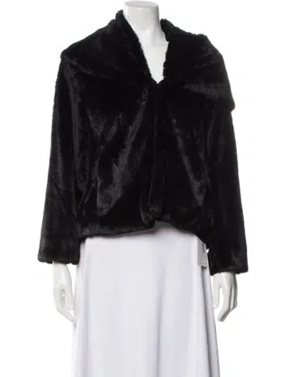Pre-owned Alice And Olivia Faux Fur Jacket In Black