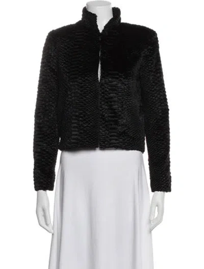 Pre-owned Alice And Olivia Faux Fur Jacket In Black