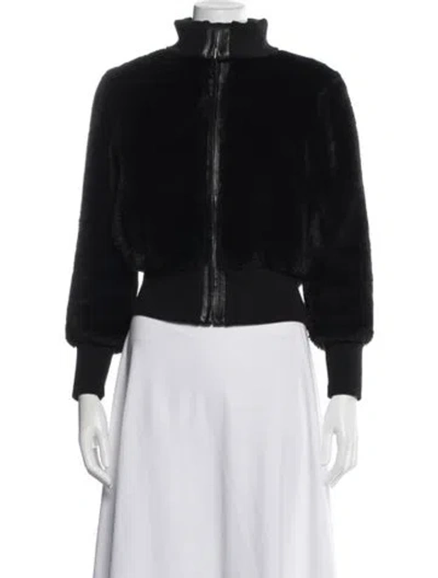 Pre-owned Alice And Olivia Faux Fur Jacket In Black