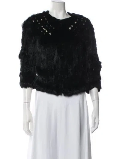 Pre-owned Alice And Olivia Faux Fur Jacket In Black
