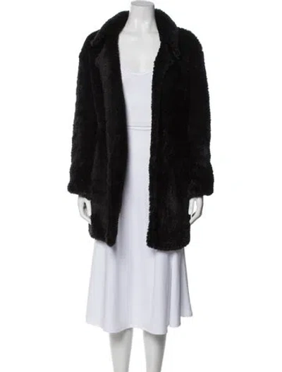 Pre-owned Alice And Olivia Faux Fur Jacket In Blue