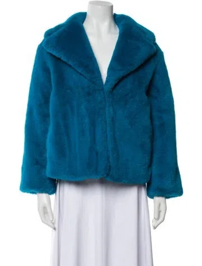 Pre-owned Alice And Olivia Faux Fur Jacket In Blue