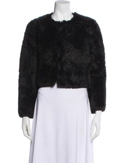 Pre-owned Alice And Olivia Faux Fur Jacket In Blue