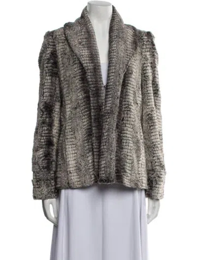 Pre-owned Alice And Olivia Faux Fur Jacket In Neutral