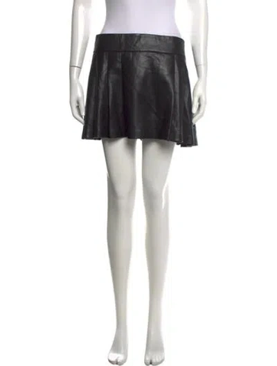 Pre-owned Alice And Olivia Faux Fur Mini Skirt In Black