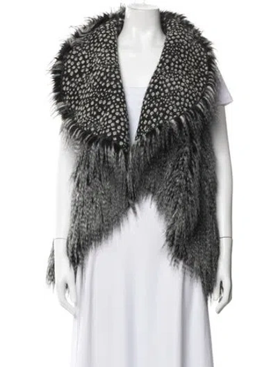 Pre-owned Alice And Olivia Faux Fur Patterned Vest In Black