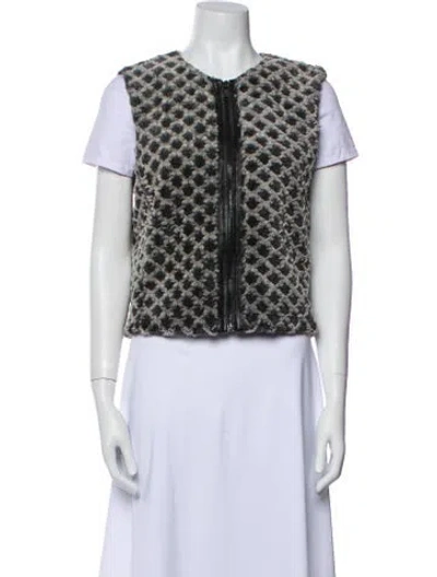 Pre-owned Alice And Olivia Faux Fur Printed Vest In Multi