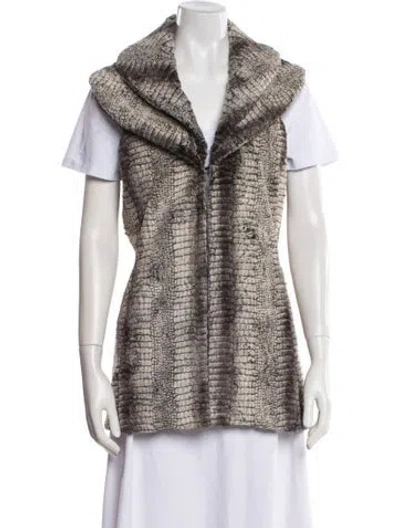 Pre-owned Alice And Olivia Faux Fur Printed Vest In Neutral