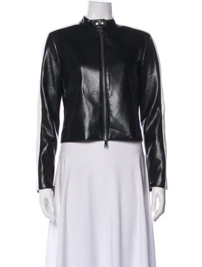 Pre-owned Alice And Olivia Faux Leather Biker Jacket In Multi