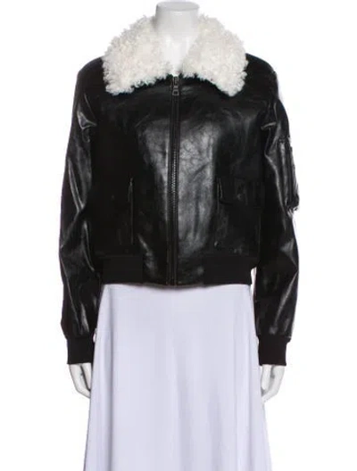 Pre-owned Alice And Olivia Faux Leather Biker Jacket W/ Tags In Black