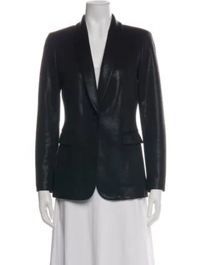 Pre-owned Alice And Olivia Faux Leather Blazer In Multi