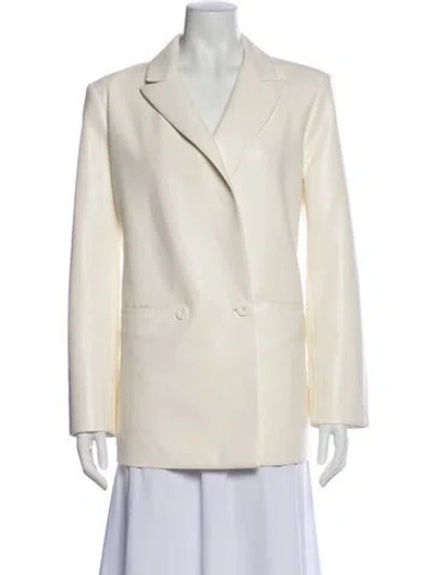 Pre-owned Alice And Olivia Faux Leather Blazer In Neutral