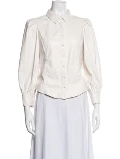 Pre-owned Alice And Olivia Faux Leather Blazer In Neutrals