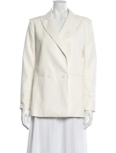 Pre-owned Alice And Olivia Faux Leather Blazer W/ Tags In Neutrals