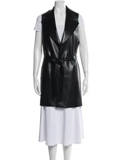Pre-owned Alice And Olivia Faux Leather Coat In Black