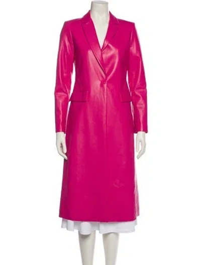 Pre-owned Alice And Olivia Faux Leather Coat In Pink
