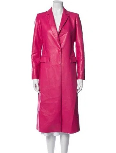 Pre-owned Alice And Olivia Faux Leather Coat In Pink
