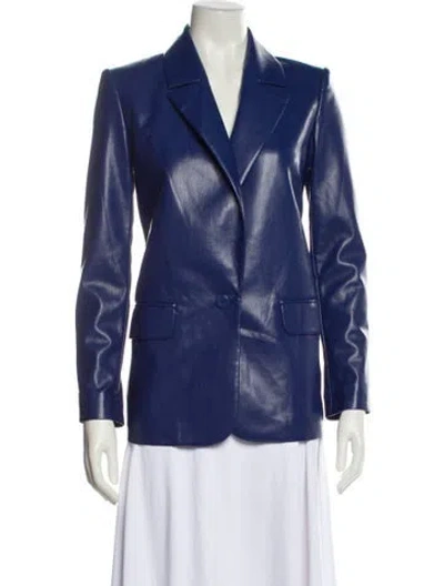 Pre-owned Alice And Olivia Faux Leather Coat W/ Tags In Blue