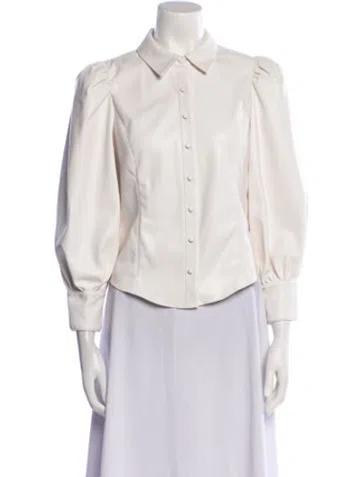 Pre-owned Alice And Olivia Faux Leather Denim Jacket In Neutral