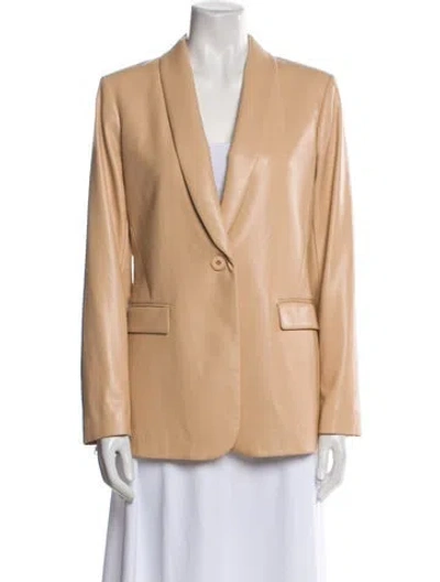 Pre-owned Alice And Olivia Faux Leather Down Jacket In Neutral