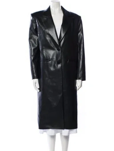 Pre-owned Alice And Olivia Faux Leather Faux Fur Coat In Gray