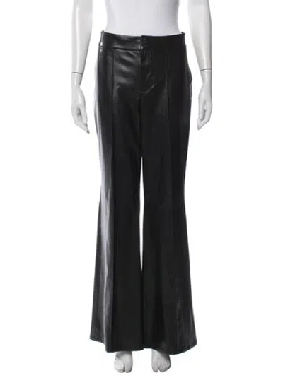 Pre-owned Alice And Olivia Faux Leather Flared Pants In Black