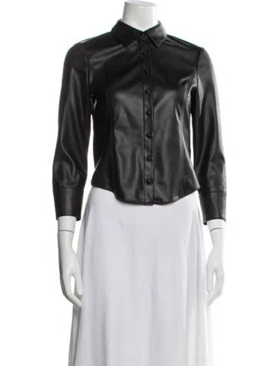 Pre-owned Alice And Olivia Faux Leather Jacket In Gray