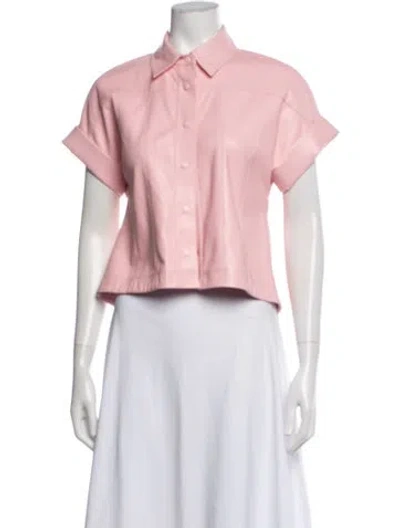 Pre-owned Alice And Olivia Faux Leather Jacket In Pink
