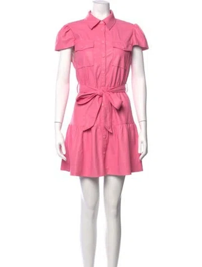 Pre-owned Alice And Olivia Faux Leather Mini Dress In Pink