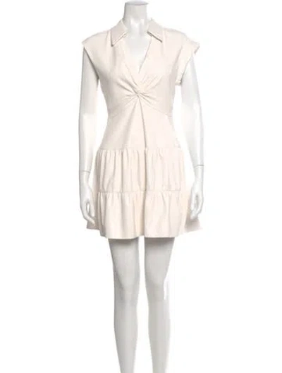 Pre-owned Alice And Olivia Faux Leather Mini Dress In Pink