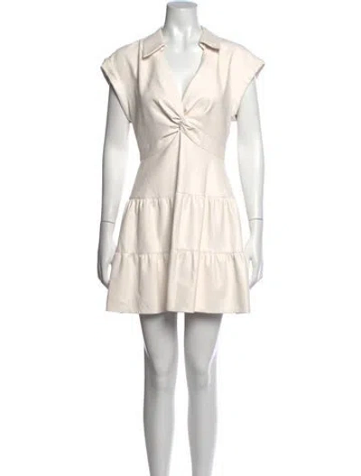 Pre-owned Alice And Olivia Faux Leather Mini Dress In Pink