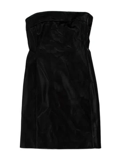 Pre-owned Alice And Olivia Faux Leather Mini Dress W/ Tags In Black
