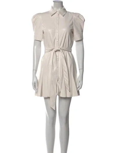Pre-owned Alice And Olivia Faux Leather Mini Dress W/ Tags In Neutral
