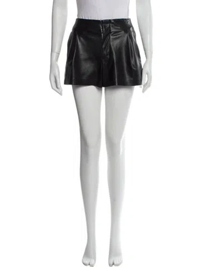 Pre-owned Alice And Olivia Faux Leather Mini Shorts In Black