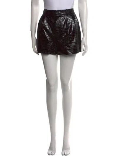 Pre-owned Alice And Olivia Faux Leather Mini Shorts In Black