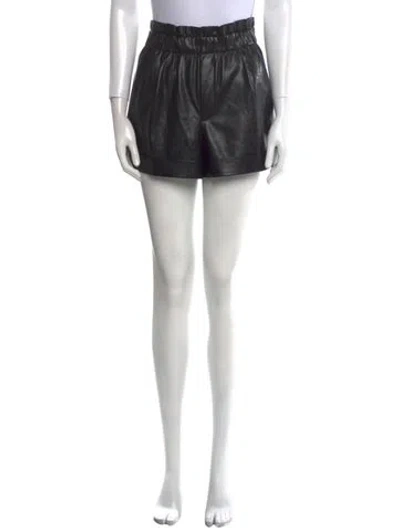 Pre-owned Alice And Olivia Faux Leather Mini Shorts In Black