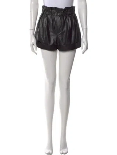 Pre-owned Alice And Olivia Faux Leather Mini Shorts In Black